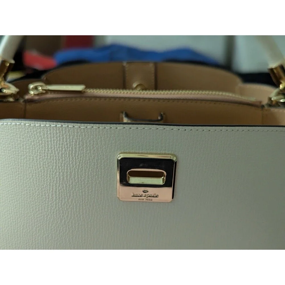 Kate Spade Phoebe White Meringue Satchel Top Handle/Crossbody Handbag Purse